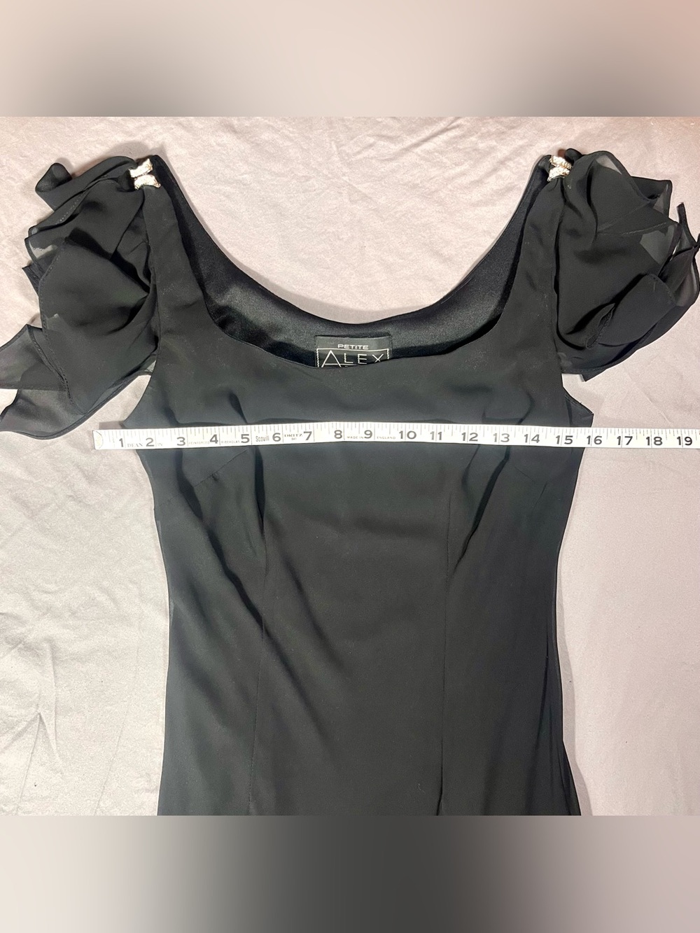Vintage Alex Evenings y2k 90s Cocktail Dress LBD Rhinestone Whimsigoth Witchy 6P - Picture 12 of 13